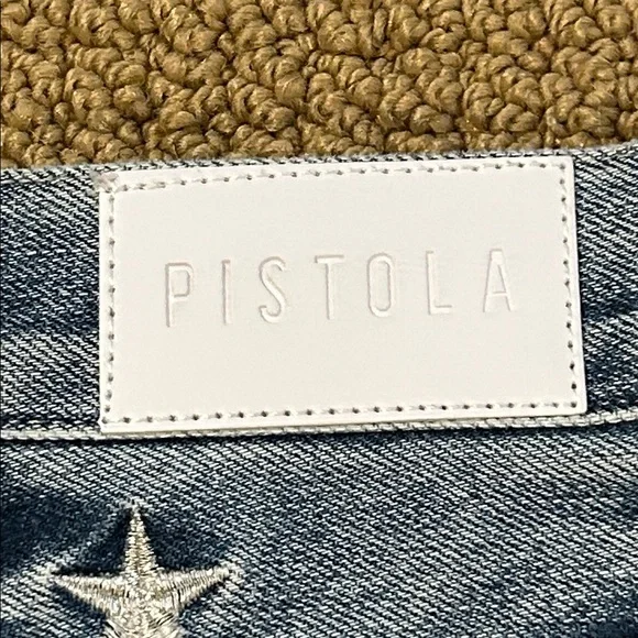 Pistola Charlie High Rise Star Embroidered Straight Leg Jean size 26 Supernova - Picture 11 of 16